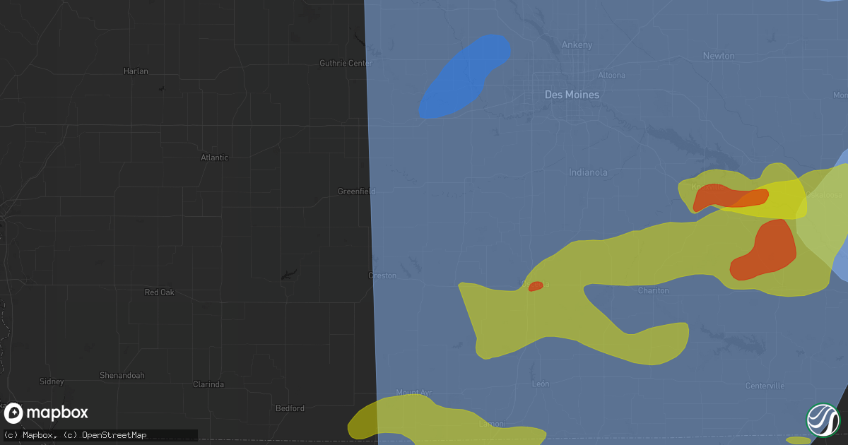 Hail map in Macksburg, IA on June 11, 2026