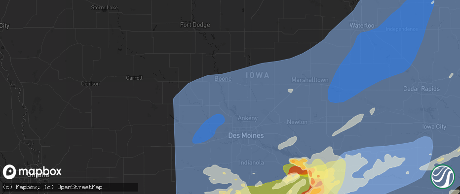 Hail map in Madrid, IA on June 11, 2026