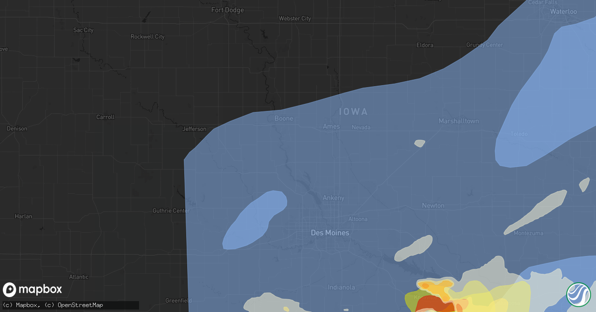 Hail map in Madrid, IA on June 11, 2026