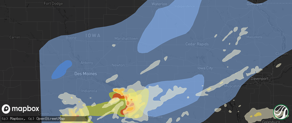Hail map in Malcom, IA on June 11, 2026