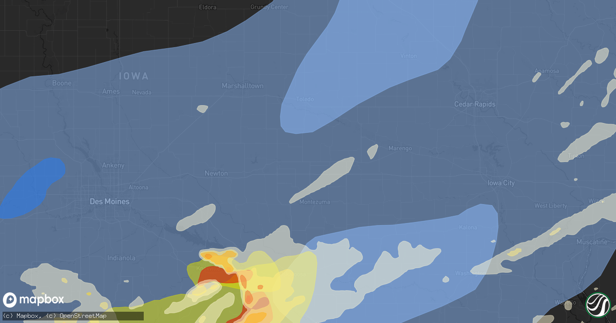 Hail map in Malcom, IA on June 11, 2026