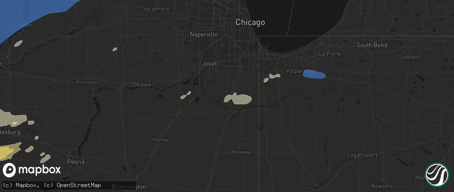 Hail map in Manteno, IL on June 11, 2026