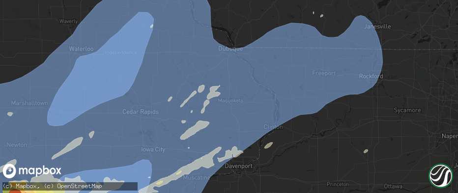 Hail map in Maquoketa, IA on June 11, 2026