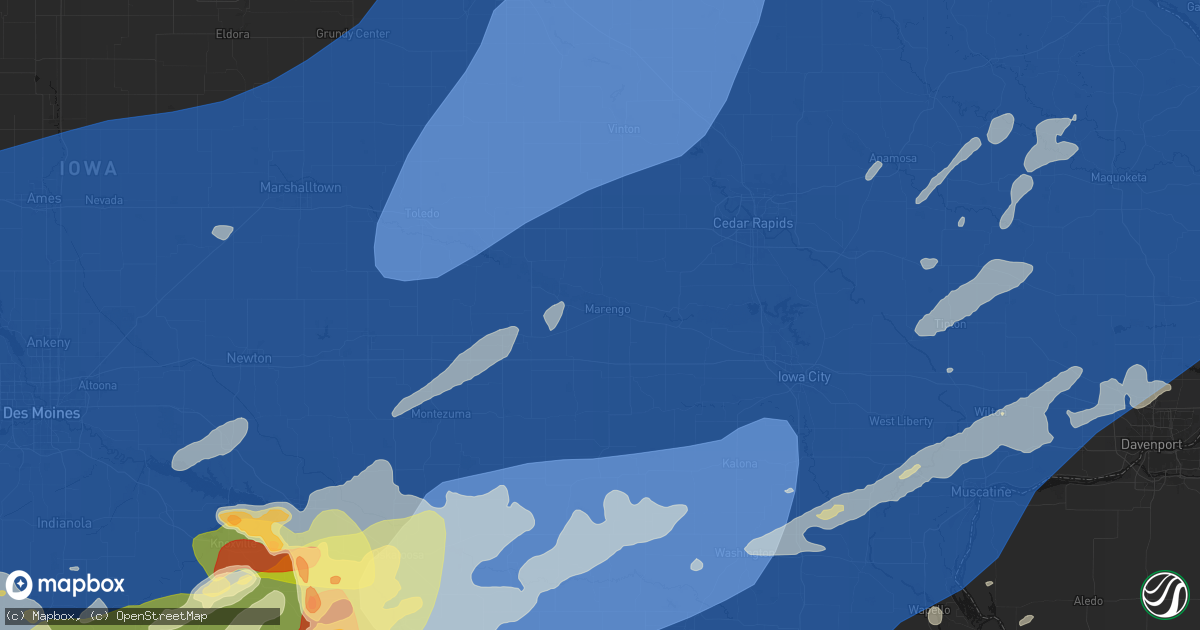 Hail map in Marengo, IA on June 11, 2026