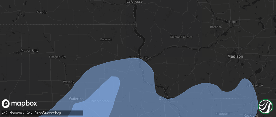 Hail map in Marquette, IA on June 11, 2026