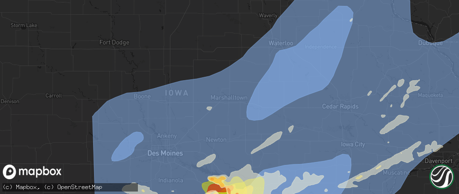Hail map in Marshalltown, IA on June 11, 2026