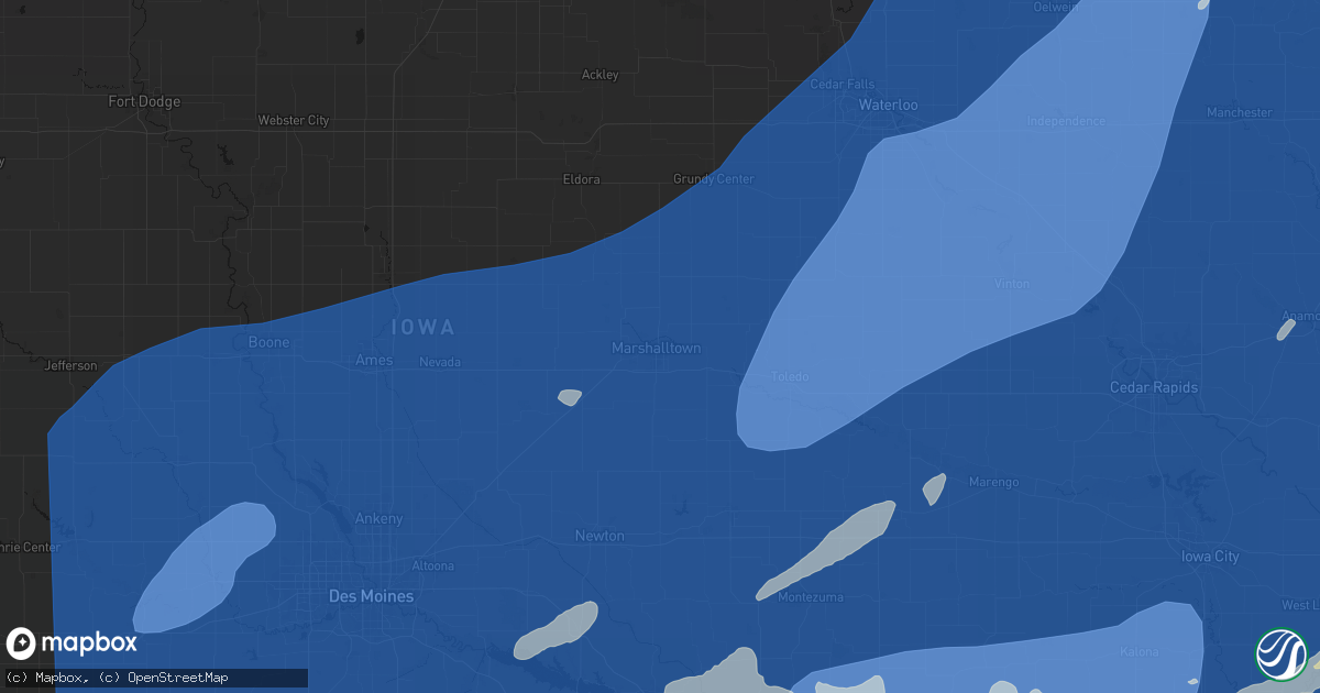 Hail map in Marshalltown, IA on June 11, 2026