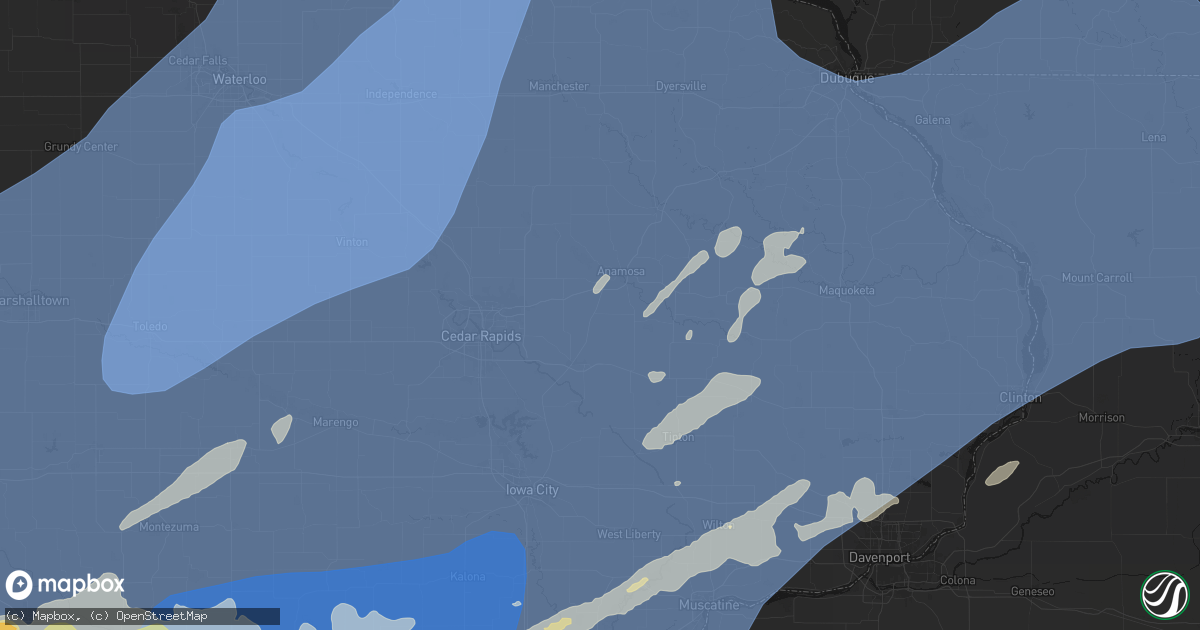 Hail map in Martelle, IA on June 11, 2026