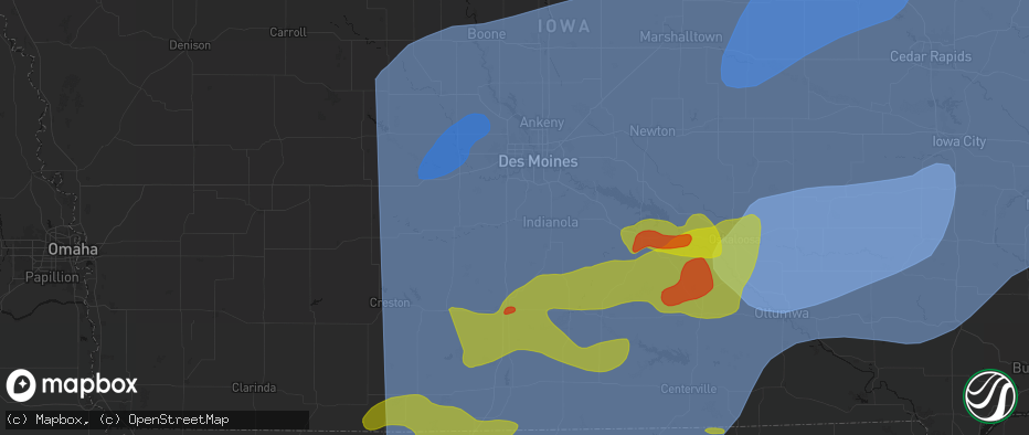 Hail map in Martensdale, IA on June 11, 2026