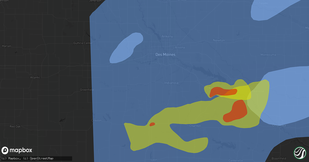 Hail map in Martensdale, IA on June 11, 2026