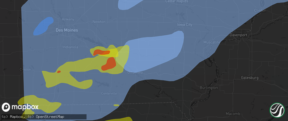 Hail map in Martinsburg, IA on June 11, 2026