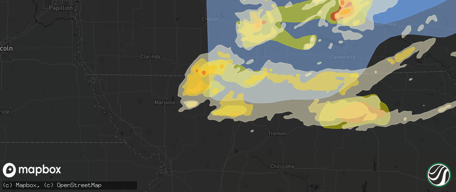 Hail map in Martinsville, MO on June 11, 2026