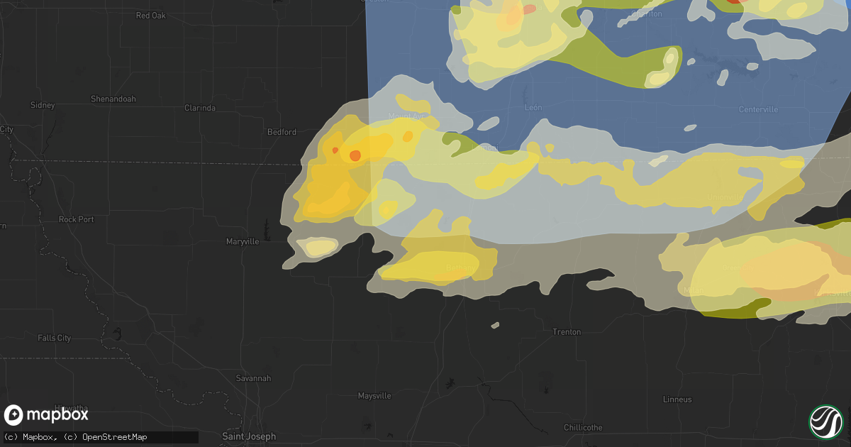 Hail map in Martinsville, MO on June 11, 2026