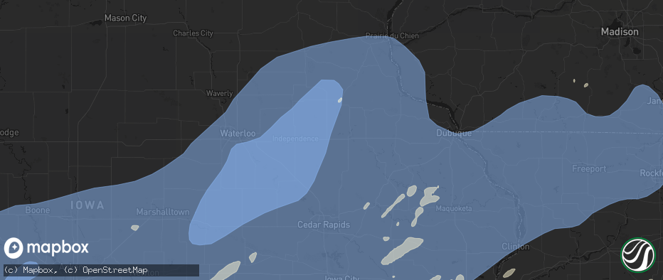 Hail map in Masonville, IA on June 11, 2026