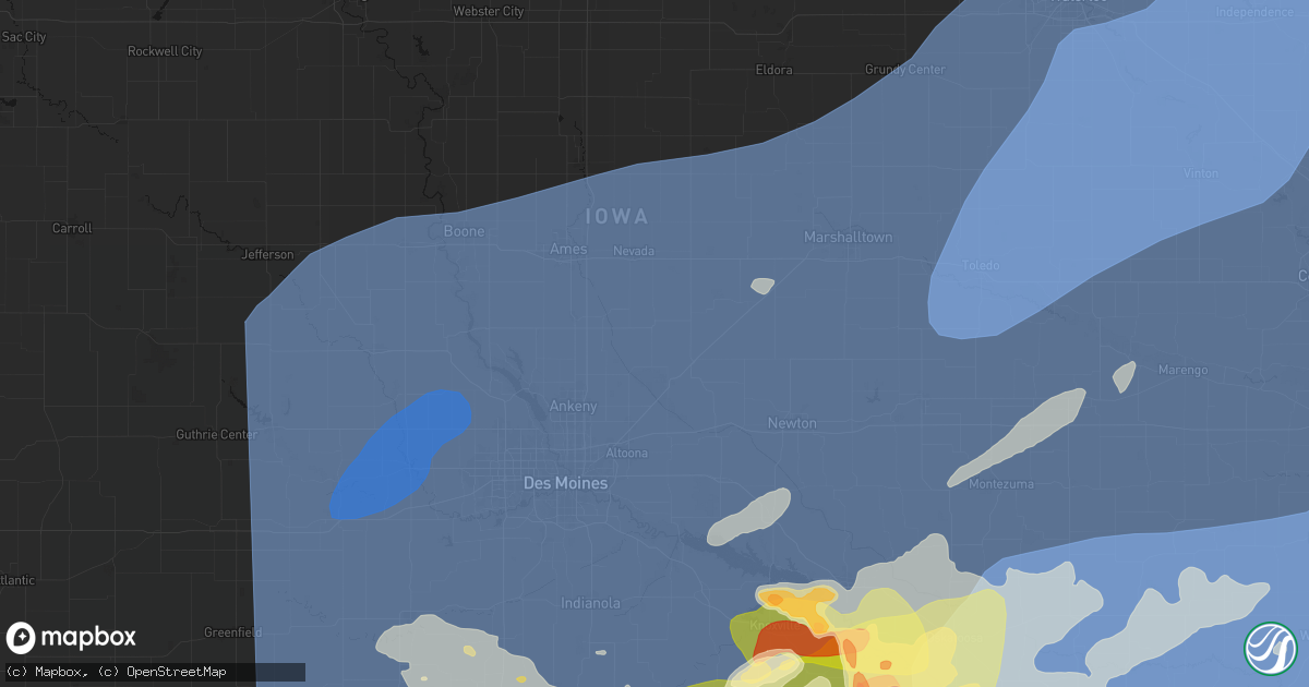 Hail map in Maxwell, IA on June 11, 2026