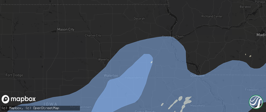 Hail map in Maynard, IA on June 11, 2026