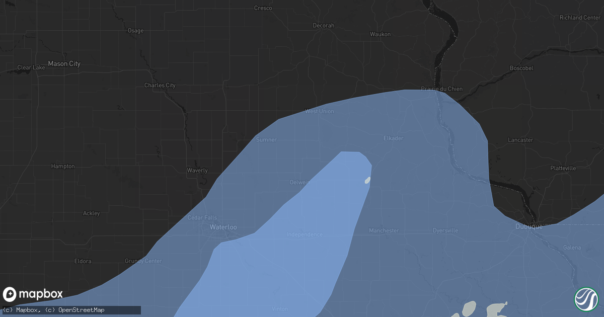 Hail map in Maynard, IA on June 11, 2026