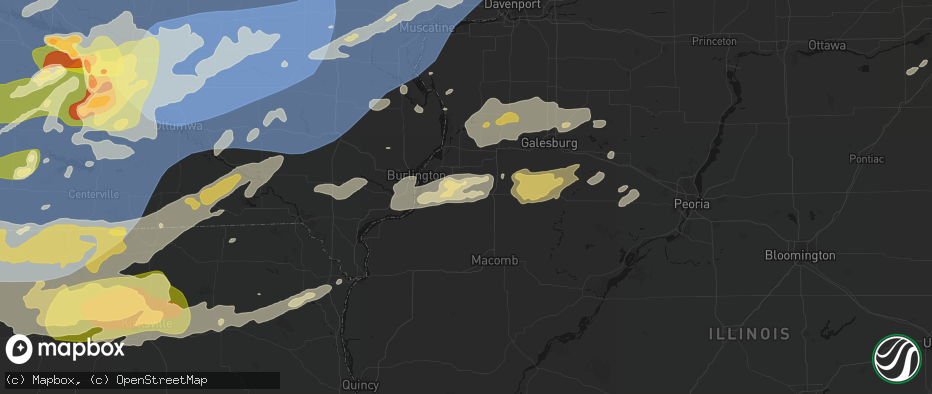 Hail map in Media, IL on June 11, 2026
