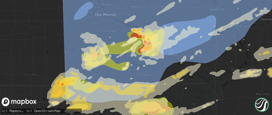 Hail map in Melrose, IA on June 11, 2026