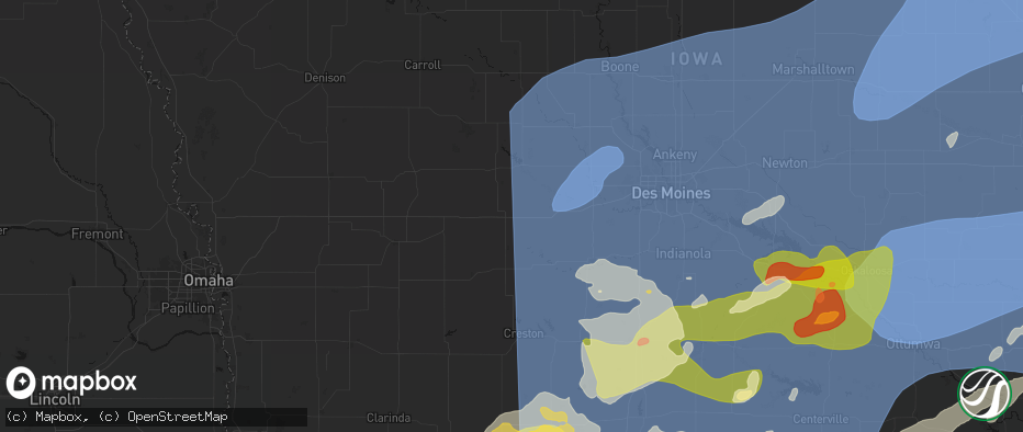 Hail map in Menlo, IA on June 11, 2026
