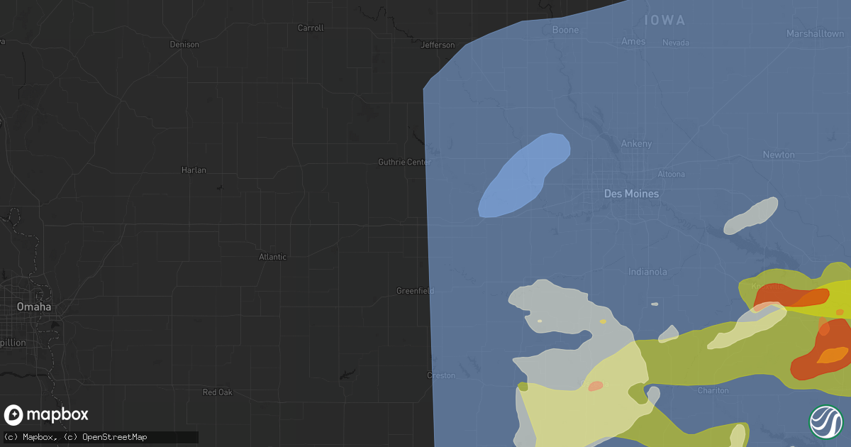 Hail map in Menlo, IA on June 11, 2026
