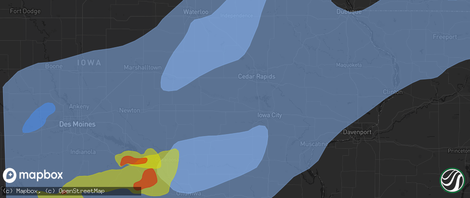 Hail map in Middle Amana, IA on June 11, 2026