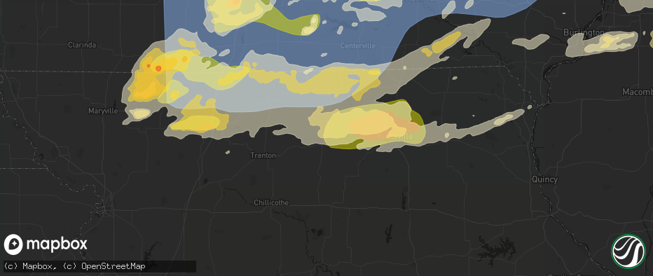 Hail map in Milan, MO on June 11, 2026