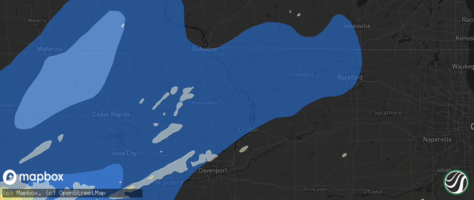 Hail map in Miles, IA on June 11, 2026