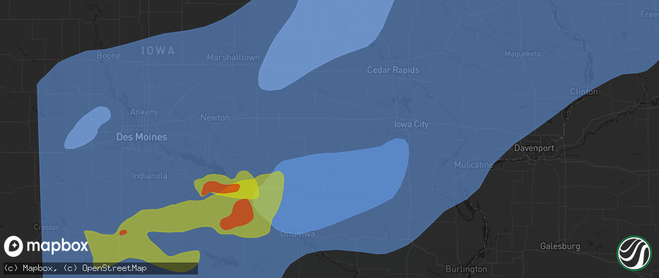 Hail map in Millersburg, IA on June 11, 2026
