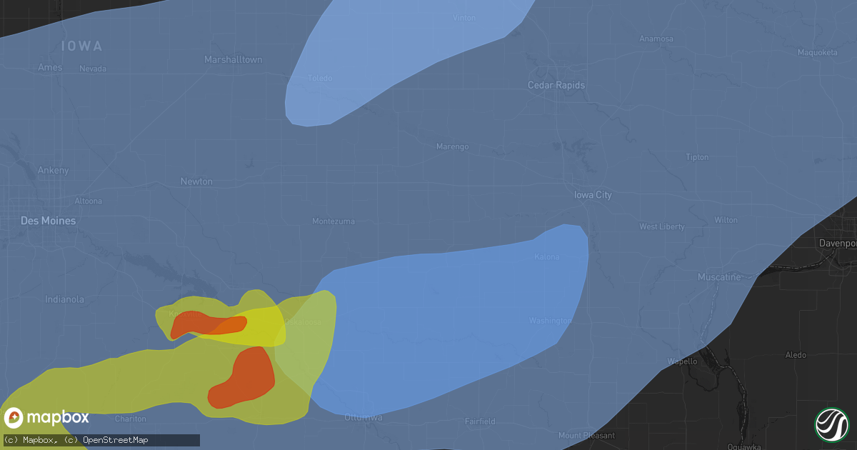 Hail map in Millersburg, IA on June 11, 2026