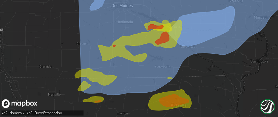 Hail map in Millerton, IA on June 11, 2026