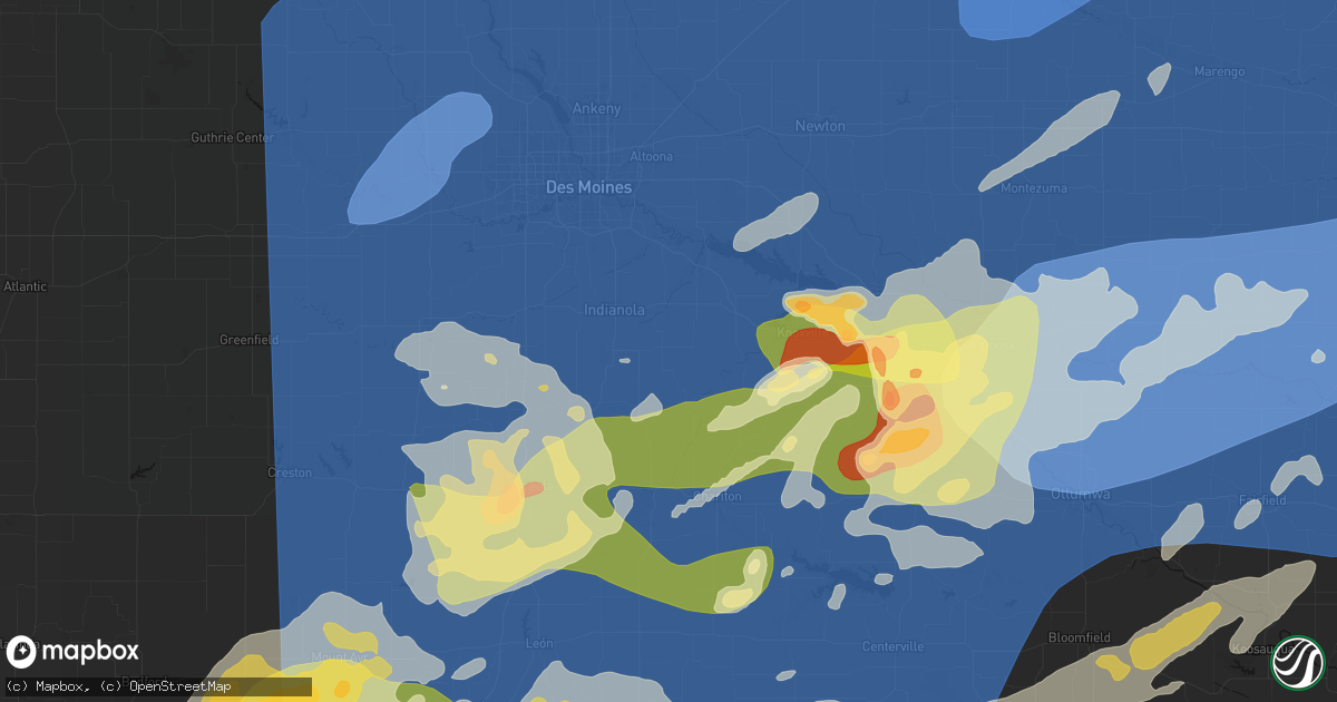 Hail map in Milo, IA on June 11, 2026