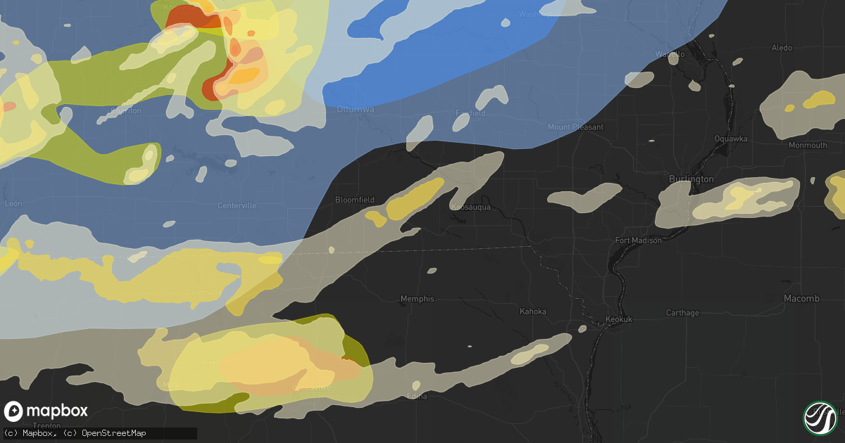 Hail map in Milton, IA on June 11, 2026
