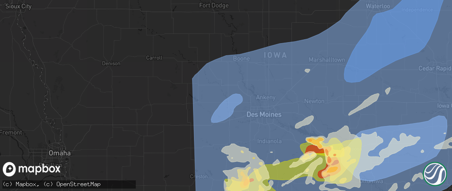 Hail map in Minburn, IA on June 11, 2026