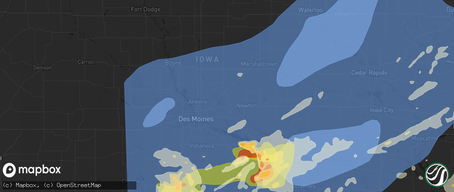 Hail map in Mingo, IA on June 11, 2026