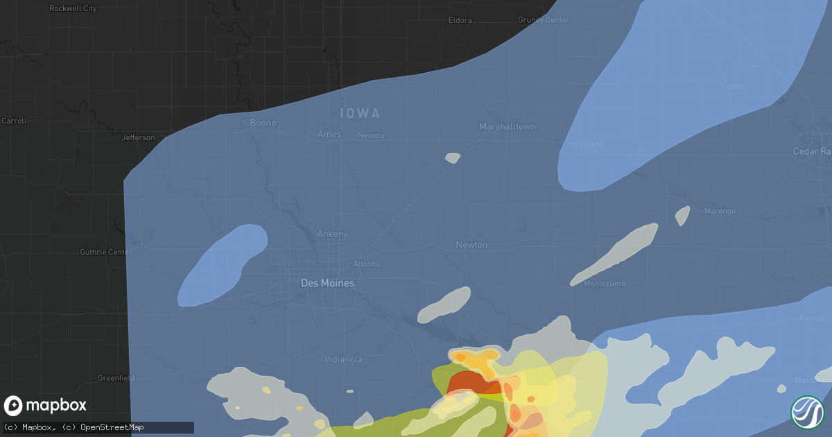 Hail map in Mingo, IA on June 11, 2026