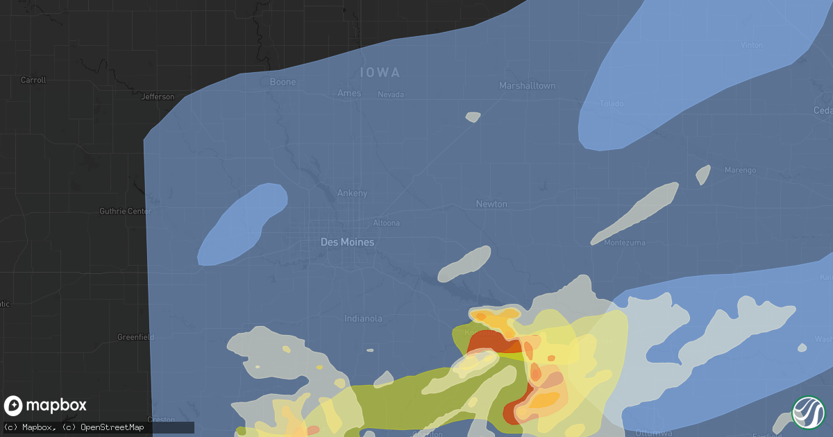 Hail map in Mitchellville, IA on June 11, 2026
