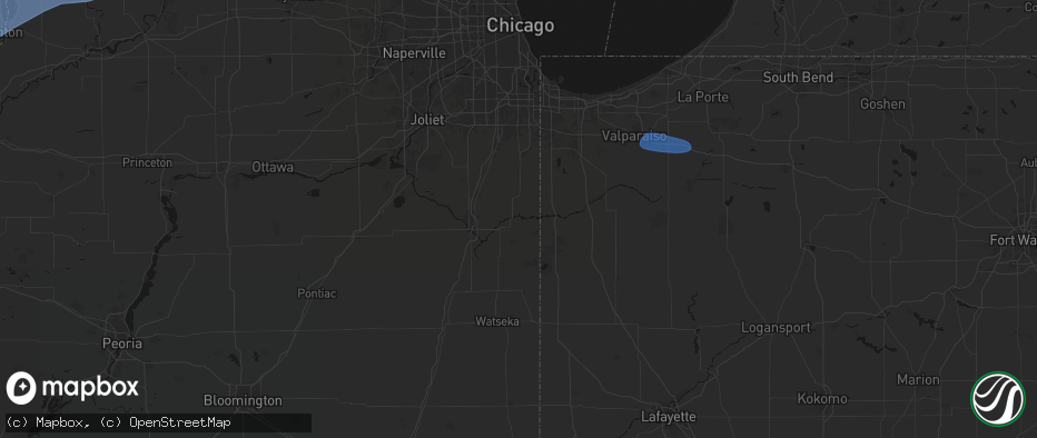 Hail map in Momence, IL on June 11, 2026