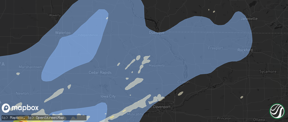 Hail map in Monmouth, IA on June 11, 2026