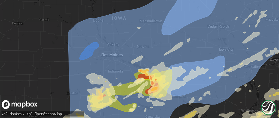 Hail map in Monroe, IA on June 11, 2026