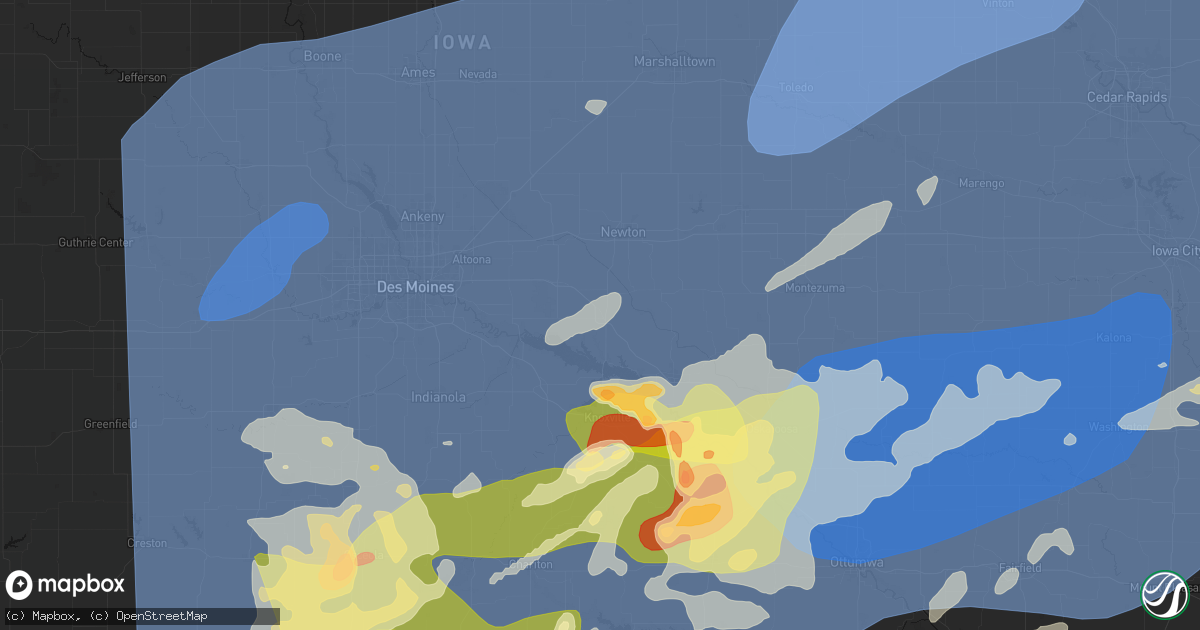 Hail map in Monroe, IA on June 11, 2026
