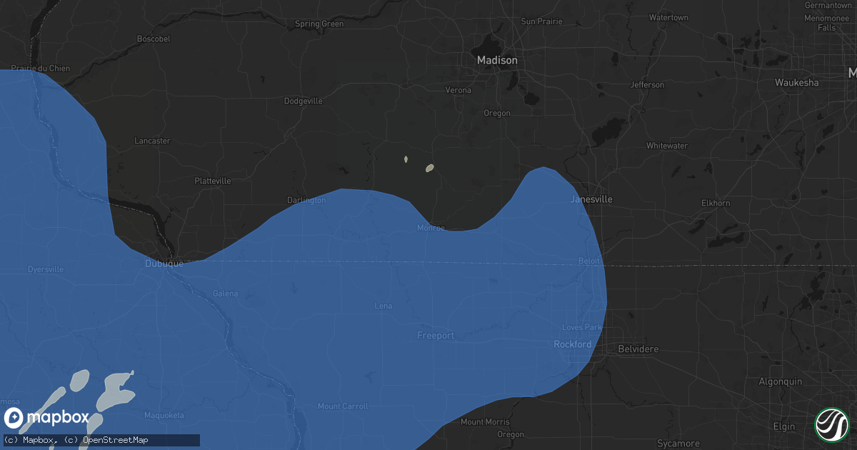 Hail map in Monroe, WI on June 11, 2026