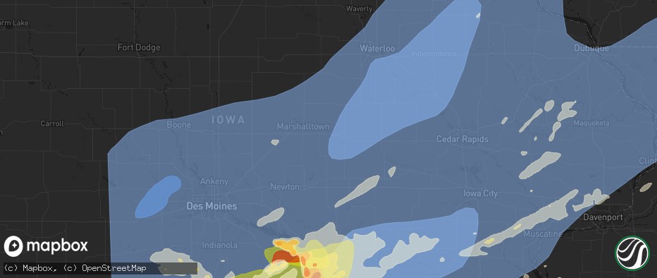 Hail map in Montour, IA on June 11, 2026