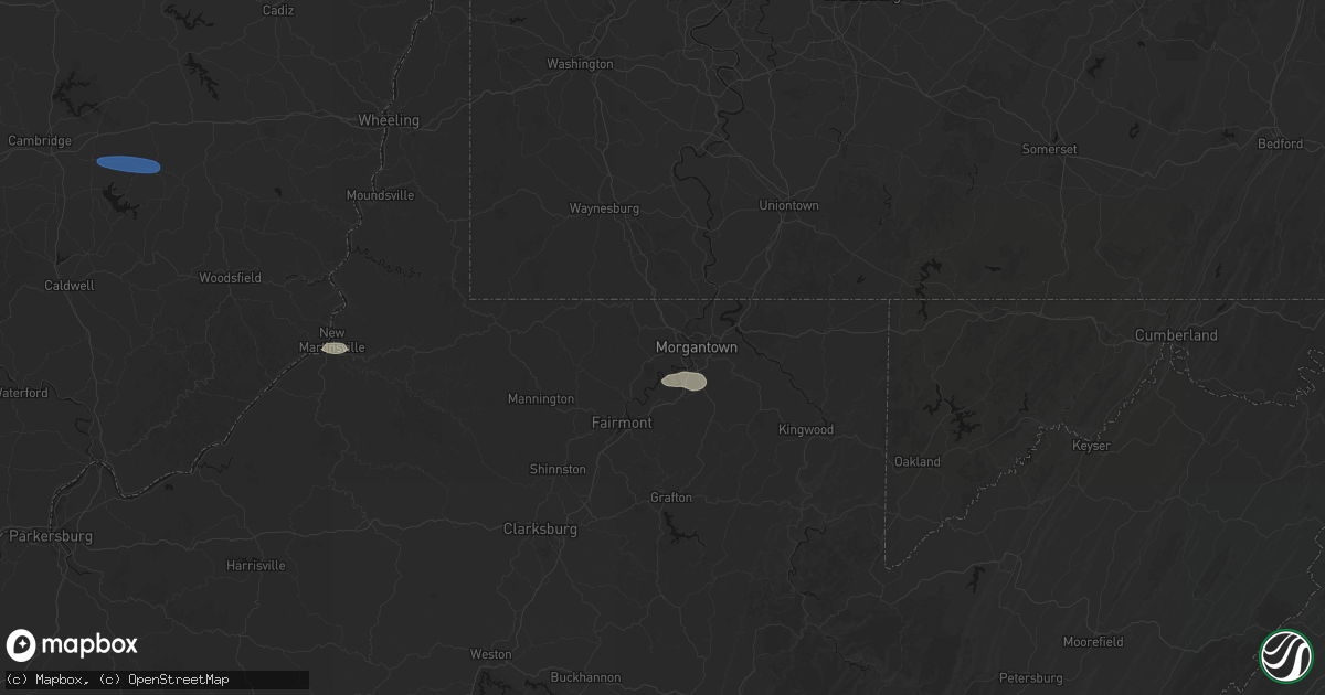 Hail map in Morgantown, WV on June 11, 2026