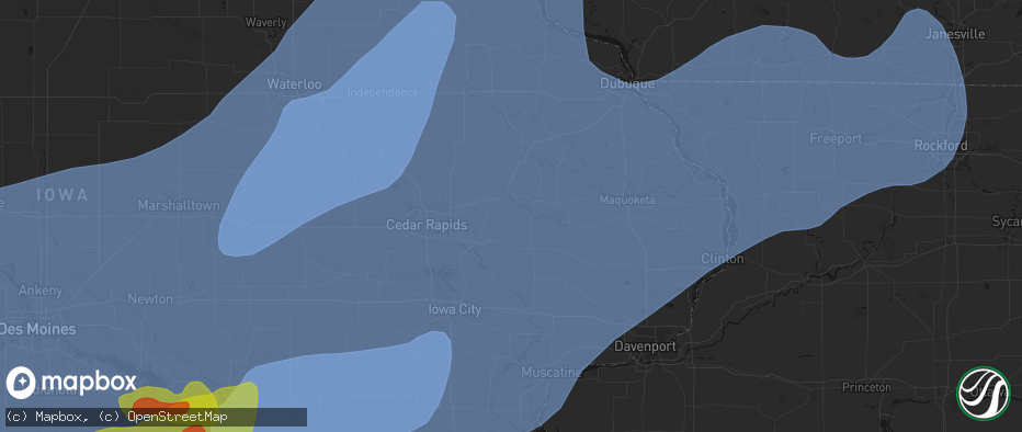 Hail map in Morley, IA on June 11, 2026
