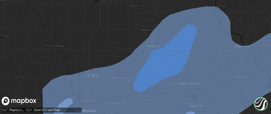 Hail map in Morrison, IA on June 11, 2026
