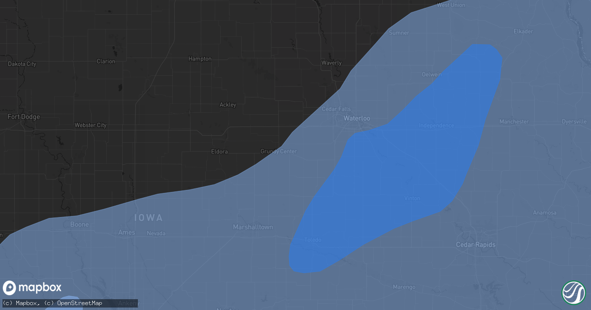 Hail map in Morrison, IA on June 11, 2026