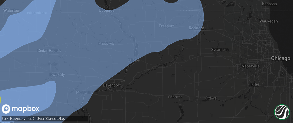 Hail map in Morrison, IL on June 11, 2026