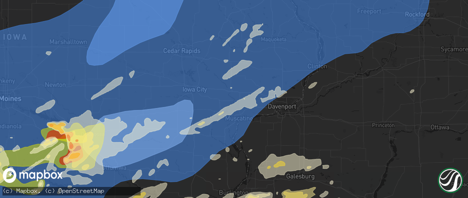 Hail map in Moscow, IA on June 11, 2026