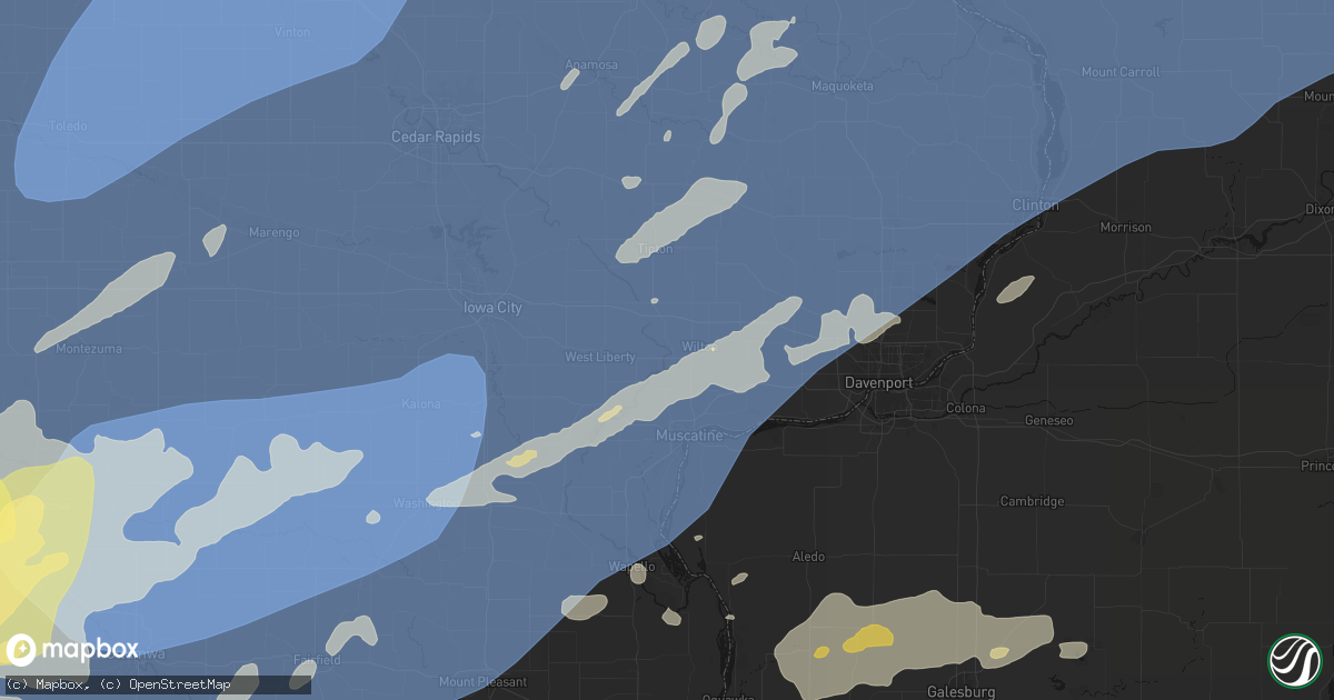 Hail map in Moscow, IA on June 11, 2026